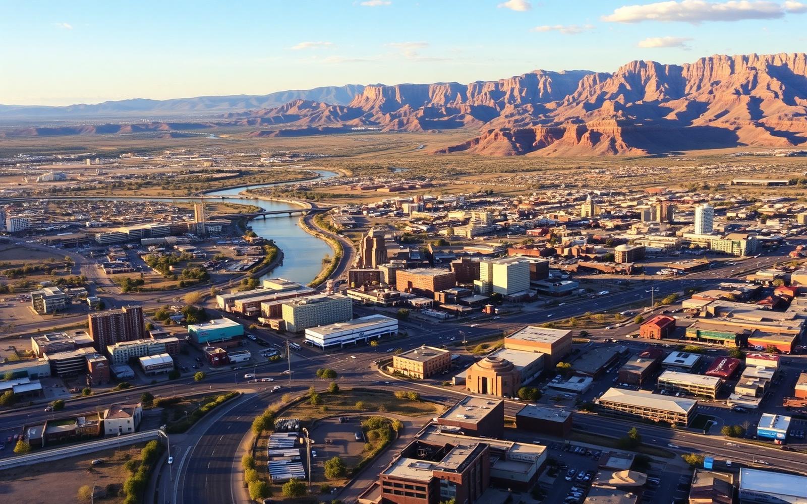 Albuquerque skyline with Sandia Mountains