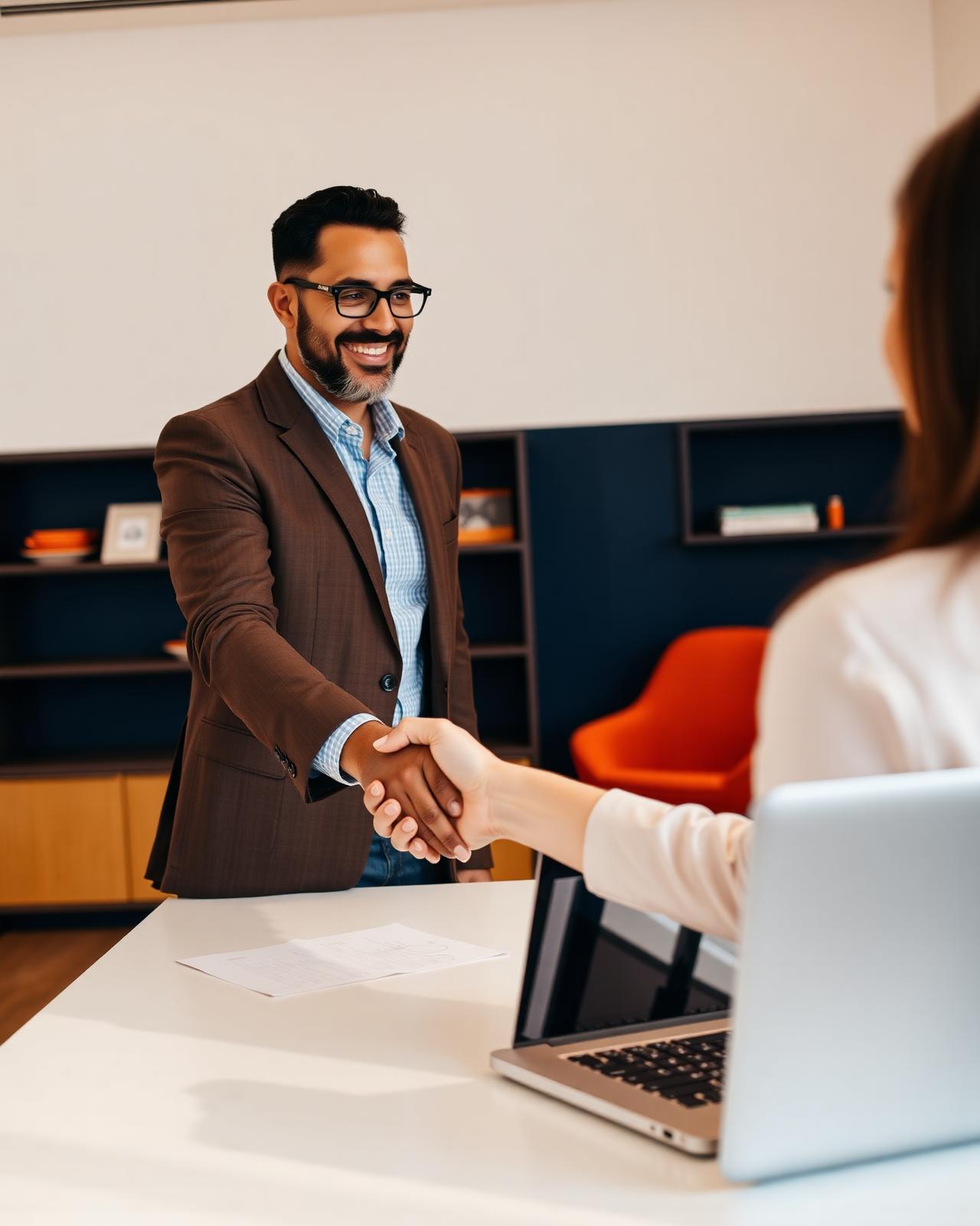 Vanward Financial advisor closing a funding deal with an Albuquerque business owner
